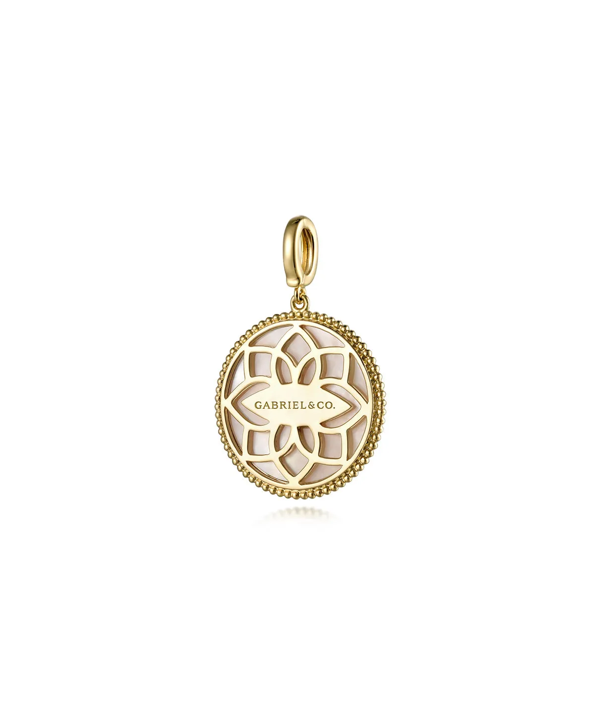 14K Yellow Gold Diamond Blue Sapphire Compass Pendant