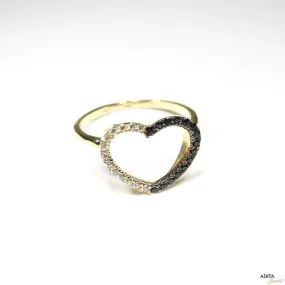 14K Yellow Gold Large Heart Ring