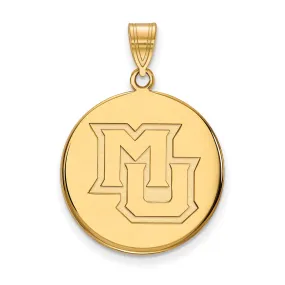 14k Yellow Gold Marquette U Large Disc Pendant