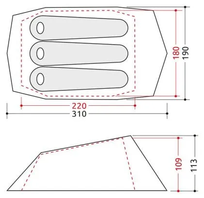 3 Person Tent Camp Minima 3 SL Green