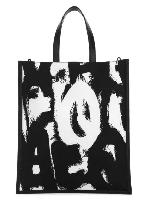 Alexander McQueen Graffiti Logo Print Tote Bag