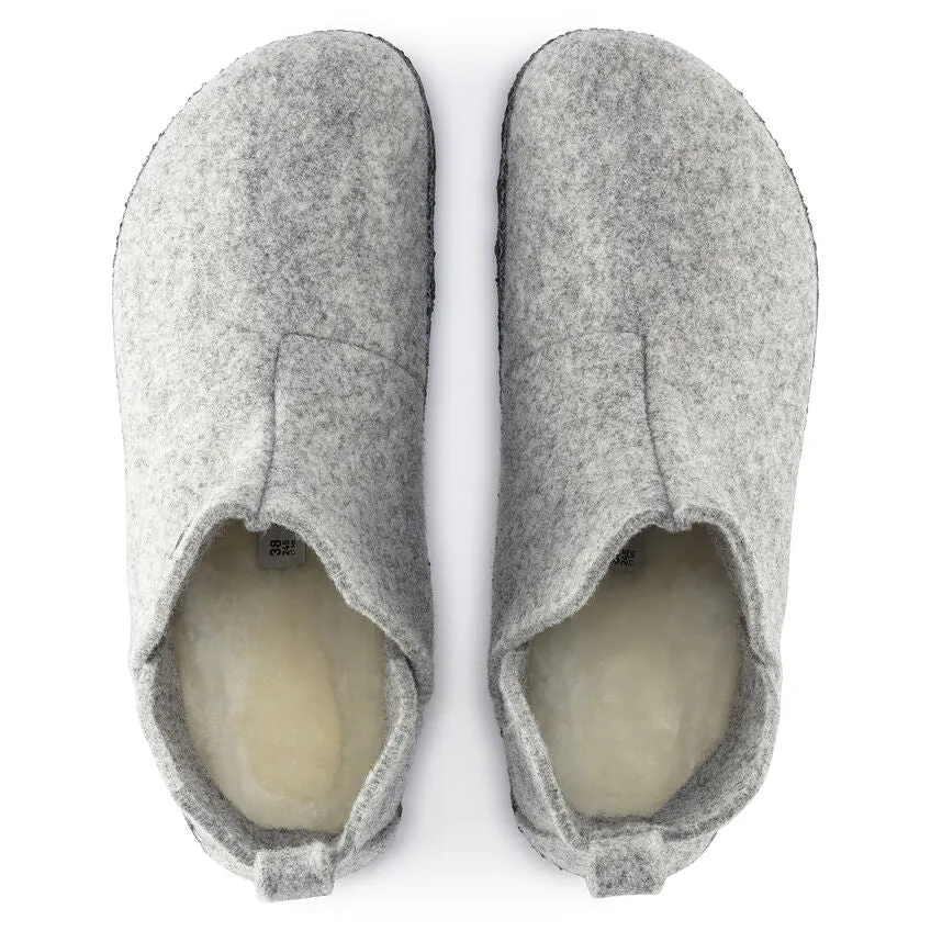 Andermatt - Light Grey Wool Felt Shearling||Andermatt - Feutre de laine et fourrure gris ple