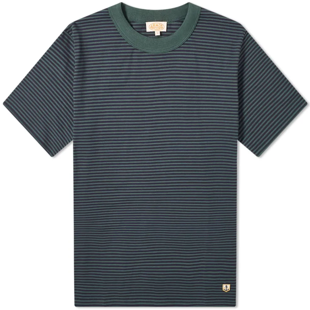 Armor-Lux 77643 Fine Stripe TeeNavy & Bottle Green