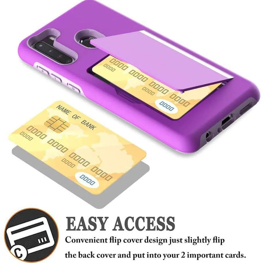 Armor Protective Card Holder Case for Samsung A21(US) With 1 PACK Screen Protector