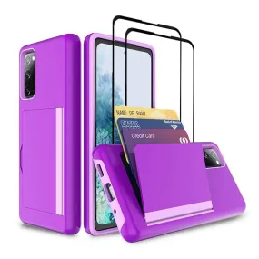 Armor Protective Card Holder Case for Samsung S20 With 2-Pack Screen Protectors