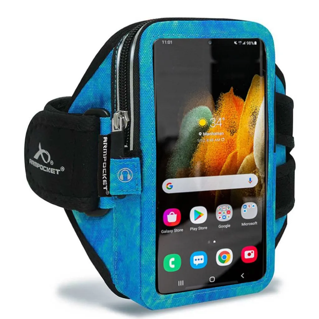 Armpocket Mega i-40 Phone Running Case for iPhone 15/ 15 Pro/14/14 Pro/13/13 Pro/12/12 Pro, Galaxy S23/S23+/A54/S22+/S21/S20 & M