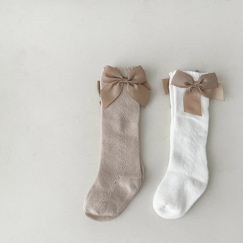 Baby Kid Girls Solid Color Bow Accessories Socks Wholesale 230828207