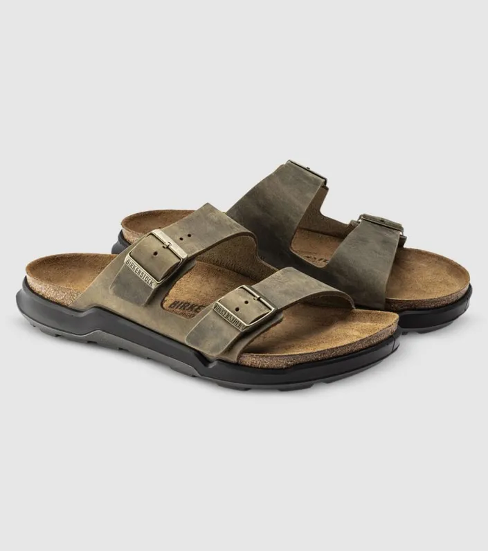 birkenstock arizona waxy leather mens slide