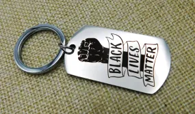 Black Lives Matter Keychain Stainless Steel Gift Ideas Black Owned