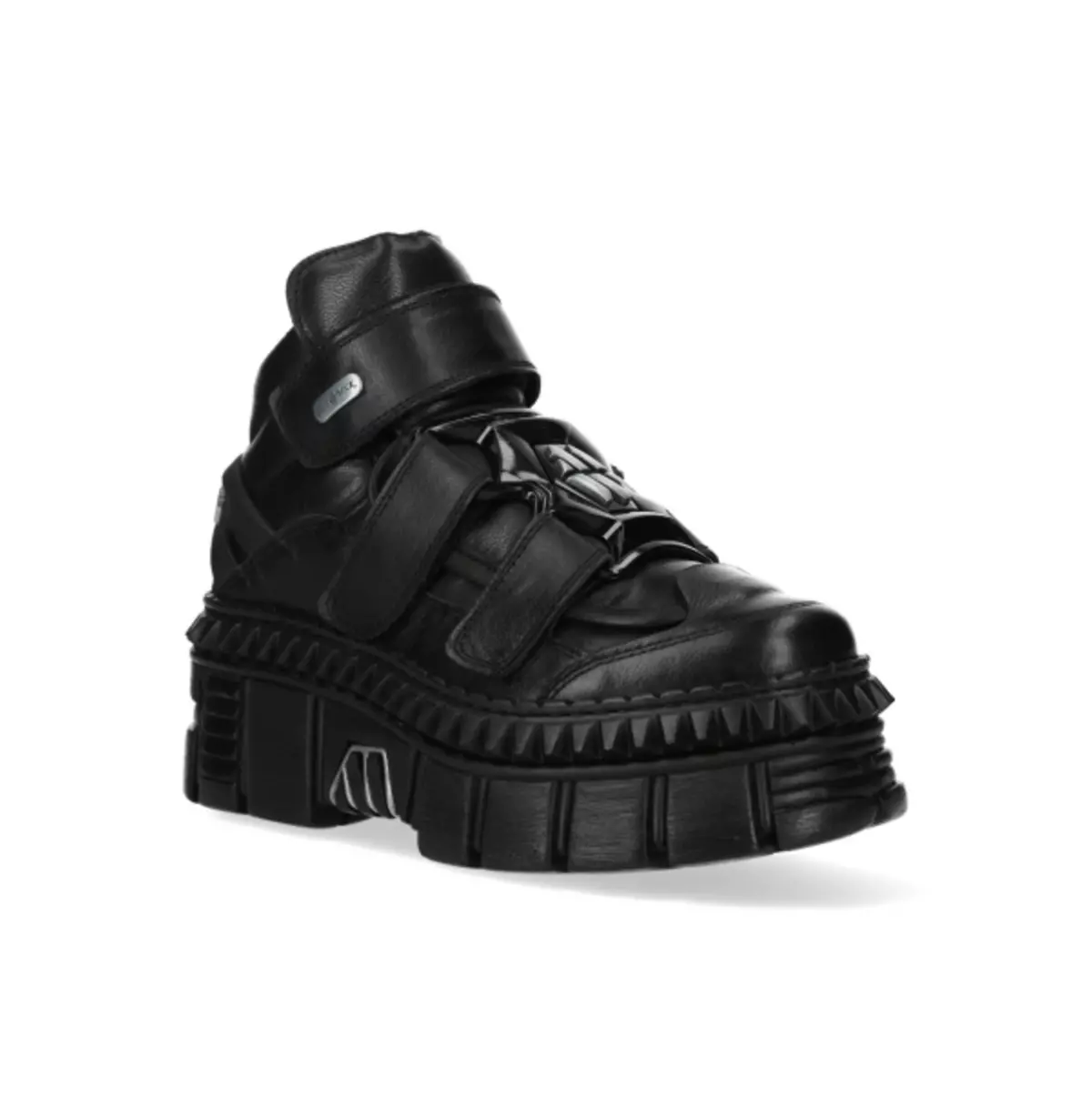 Black Velcro Strap Platform Ankle Boots | Leather, Chunky Rubber Sole Boots