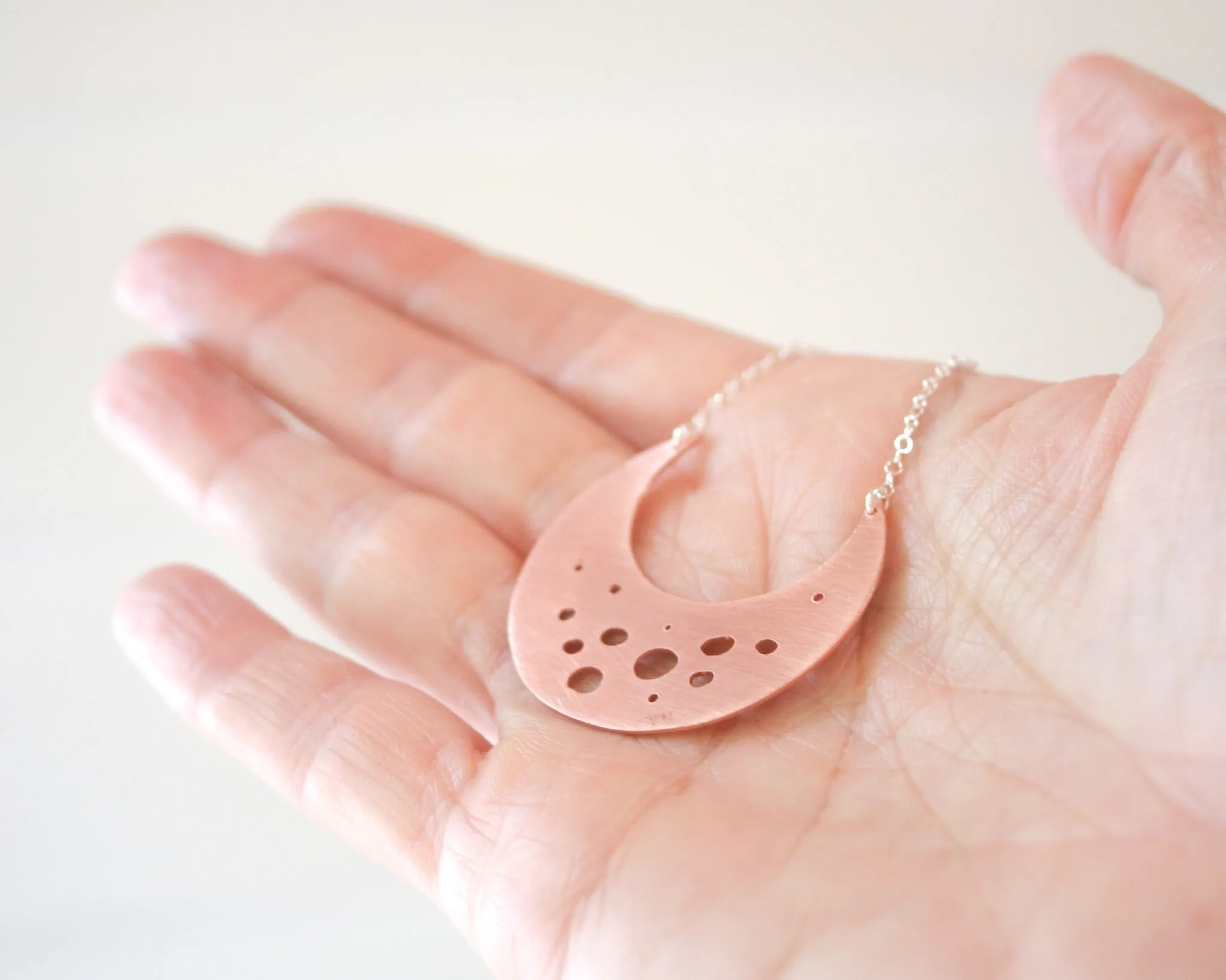 Botanical large Crescent necklace