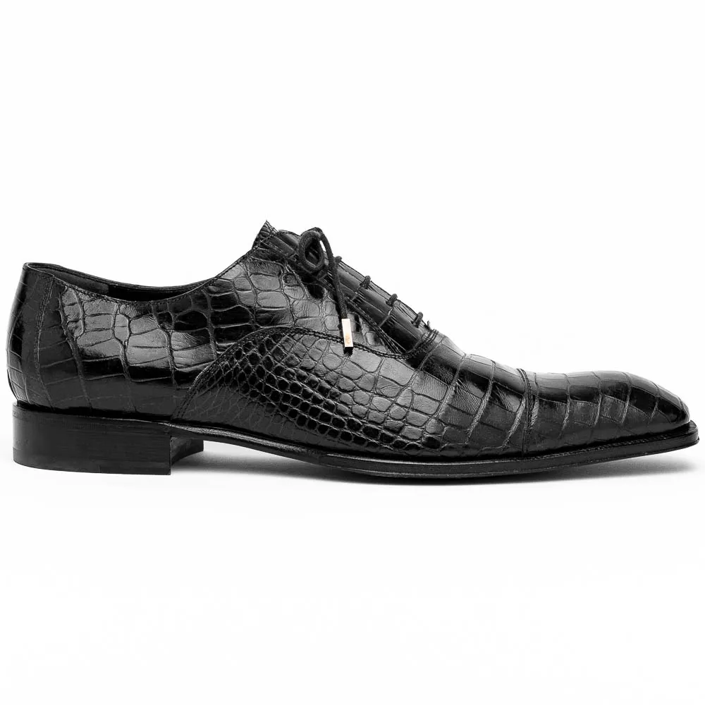 Caporicci 1114 Alligator Oxfords Black