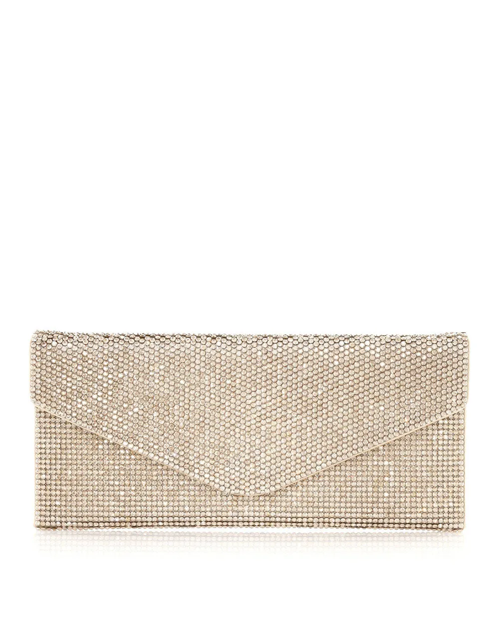 Classic Envelope Beaded Clutch in Champagne