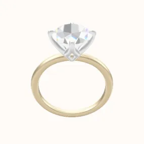 Classic Solitaire Engagement Ring With Petal Compass Prong Head