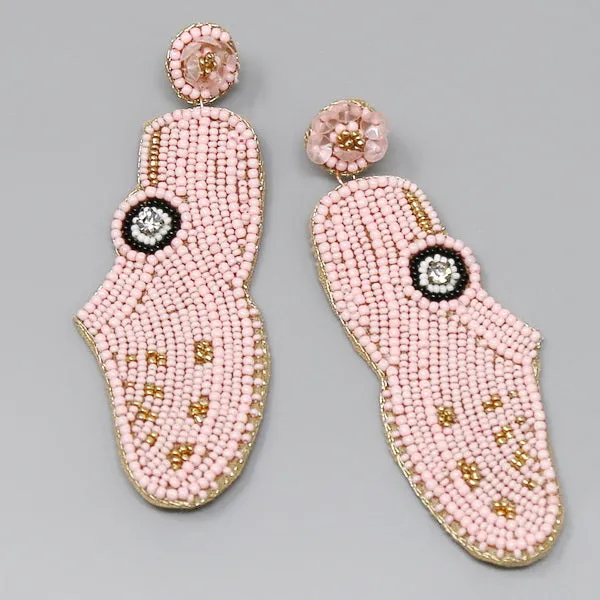 Clogs Seed Bead Drop Earrings