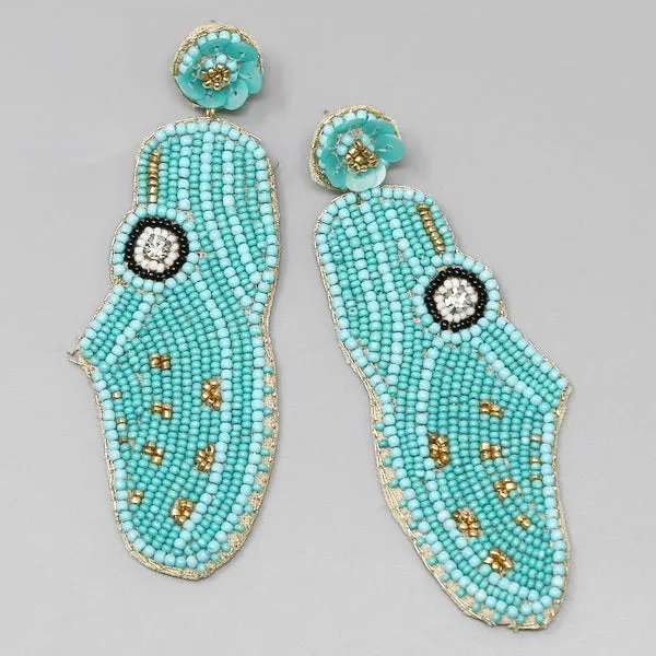 Clogs Seed Bead Drop Earrings