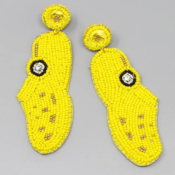 Clogs Seed Bead Drop Earrings