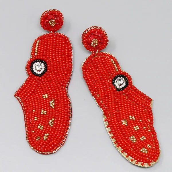 Clogs Seed Bead Drop Earrings