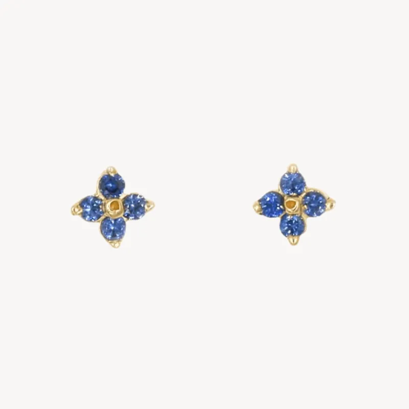 Clover Sapphire Studs