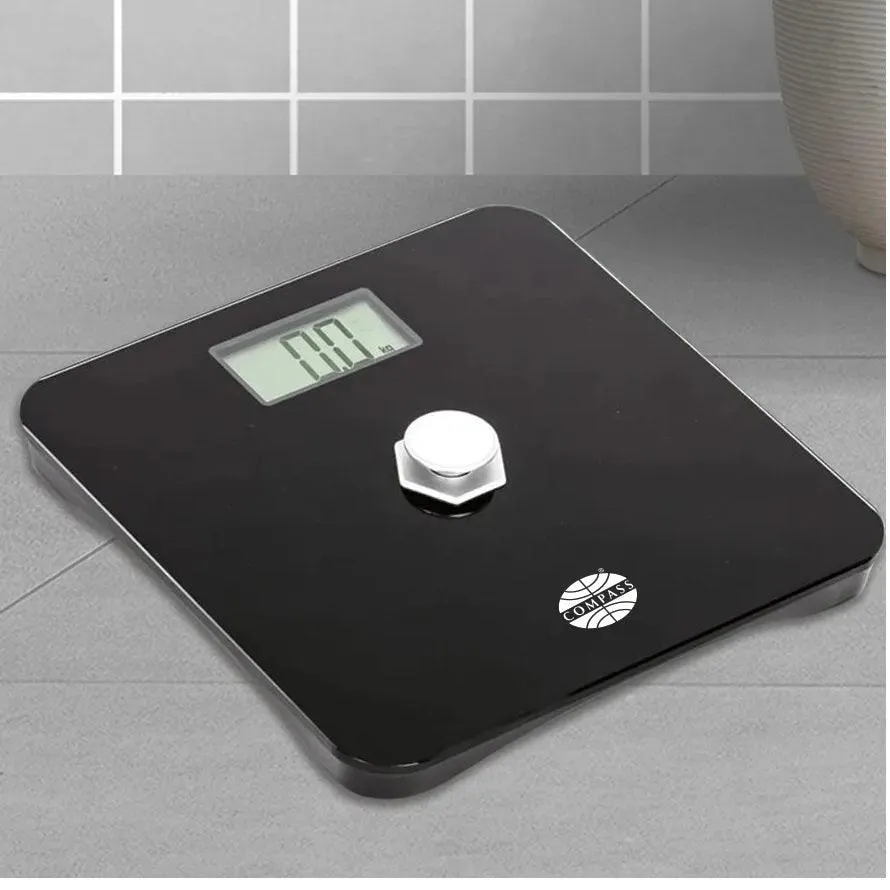 Compass Scale Weigher Bathroom Battery-Free 0.1kg Graduation Black