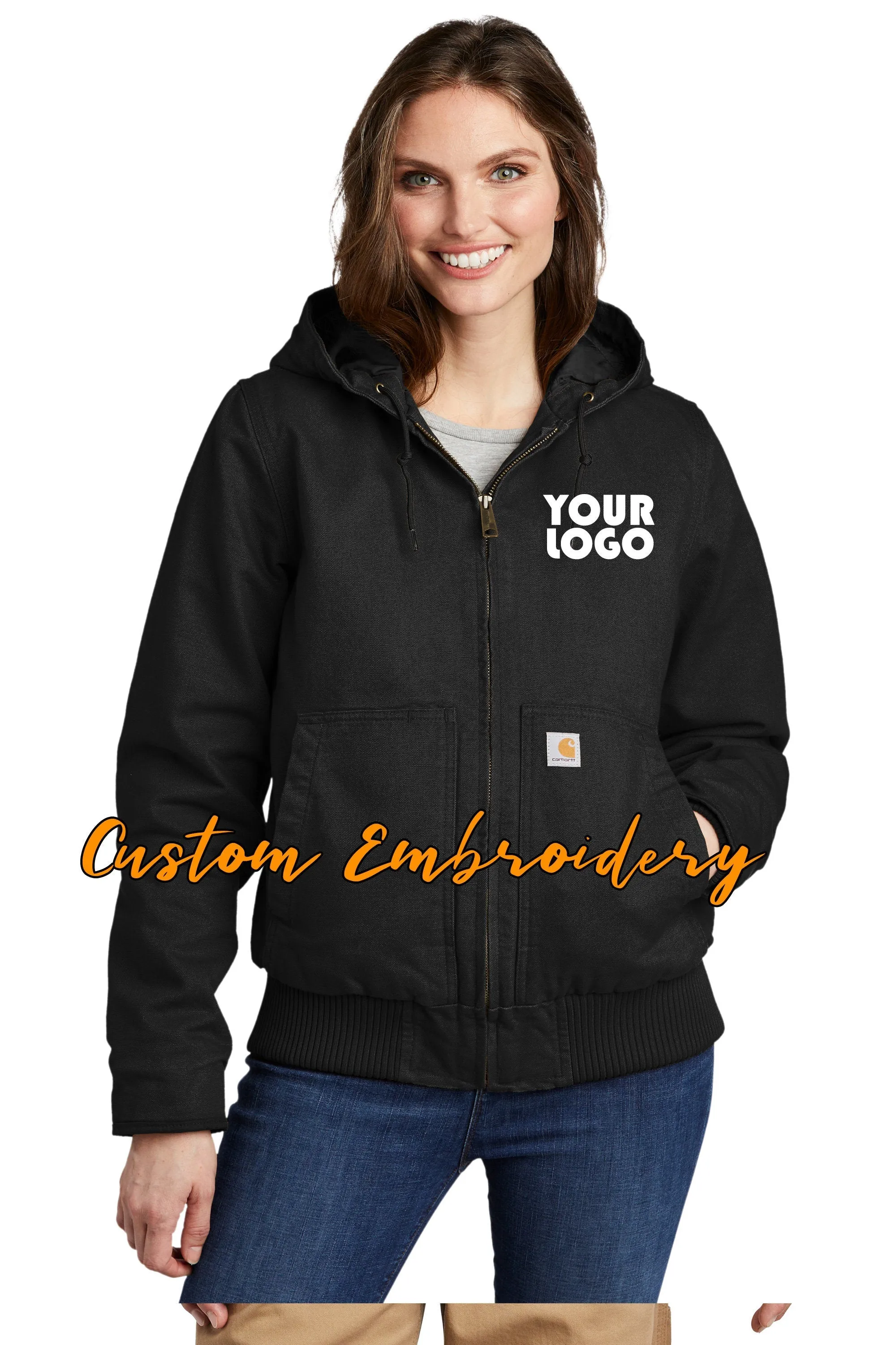 Custom Embroidered Carhartt Women’s Washed Duck Active Jacket - Includes 4in x 4in Embroidery - No Setup