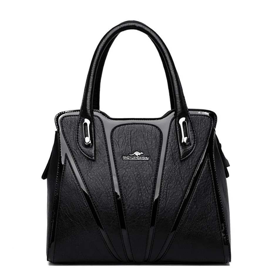 Designer Fashion Boston Shaped Leather zipper Handbags for Women