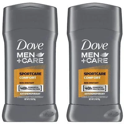 Dove Men Plus Care Sport care Comfort Antiperspirant Deodorant Stick 2.7 oz 2-PACK