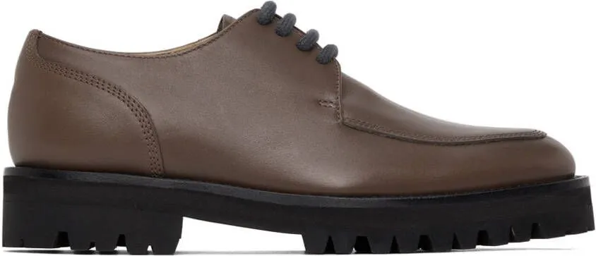 Dries Van Noten Grey Leather Lace-up Oxfords