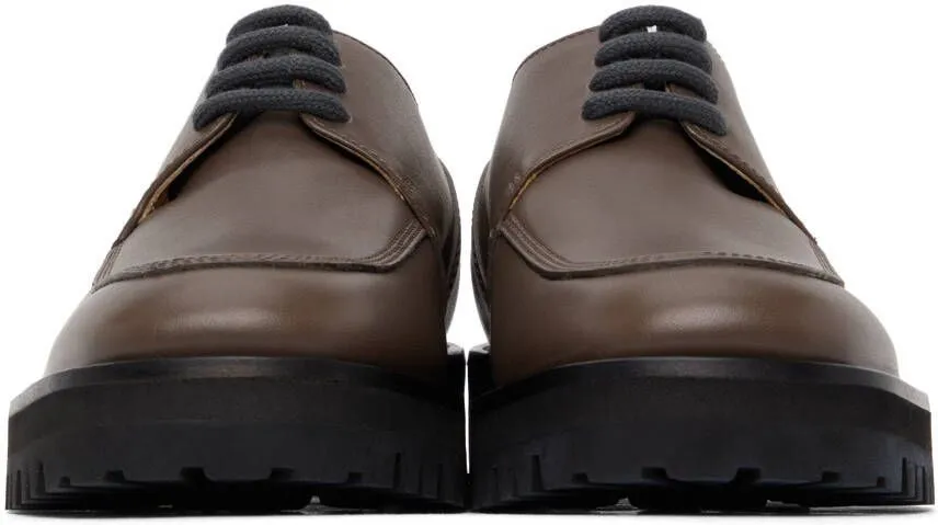 Dries Van Noten Grey Leather Lace-up Oxfords