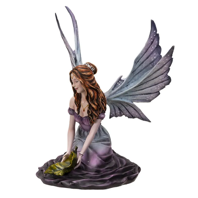 Fairy Playing with a Leaf Figurine