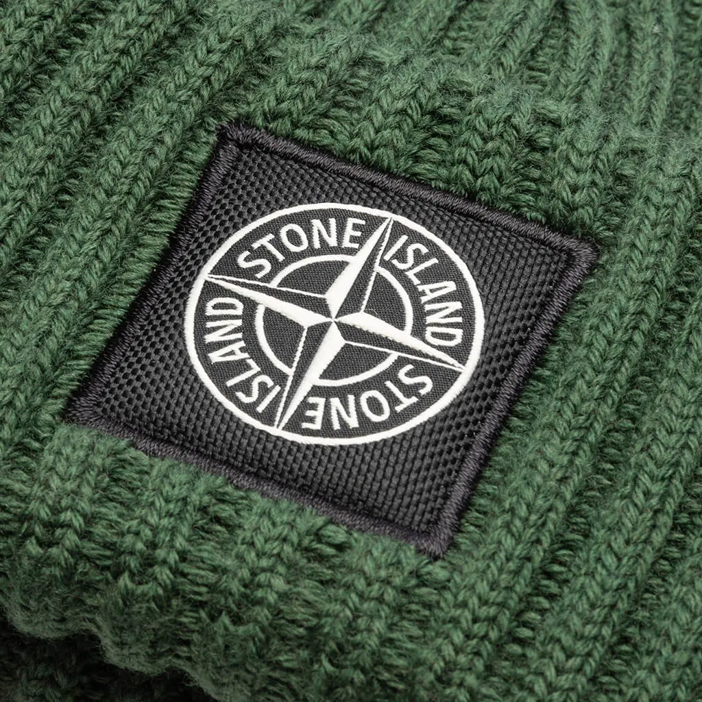 Full Rib Wool Beanie - Olive Green