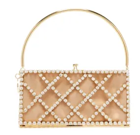 Garofano Caged Crystal and Satin Bag | Millo Luxury Handbags