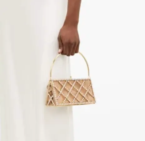 Garofano Caged Crystal and Satin Bag | Millo Luxury Handbags