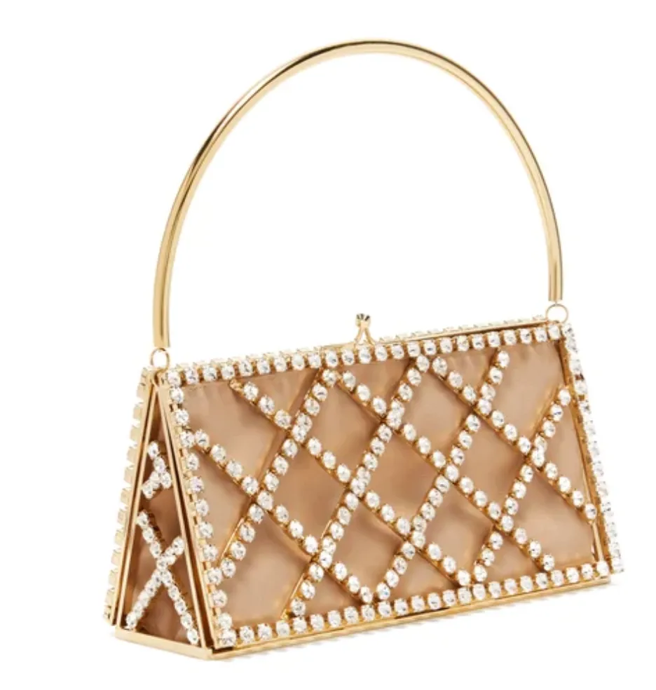 Garofano Caged Crystal and Satin Bag | Millo Luxury Handbags