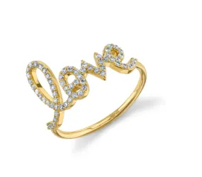 GOLD & PAV DIAMOND LARGE LOVE RING