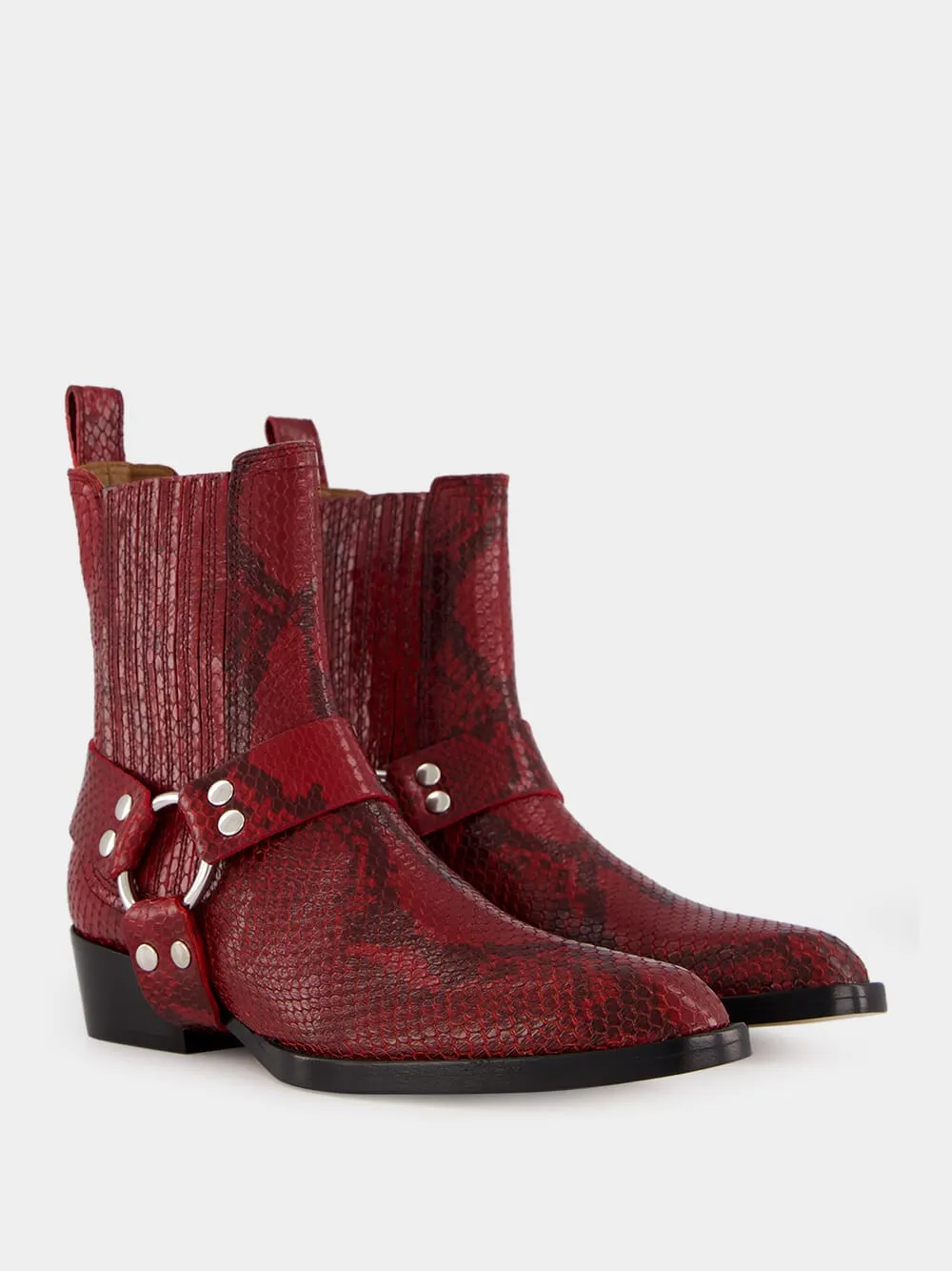 Helena Python Ankle Boots