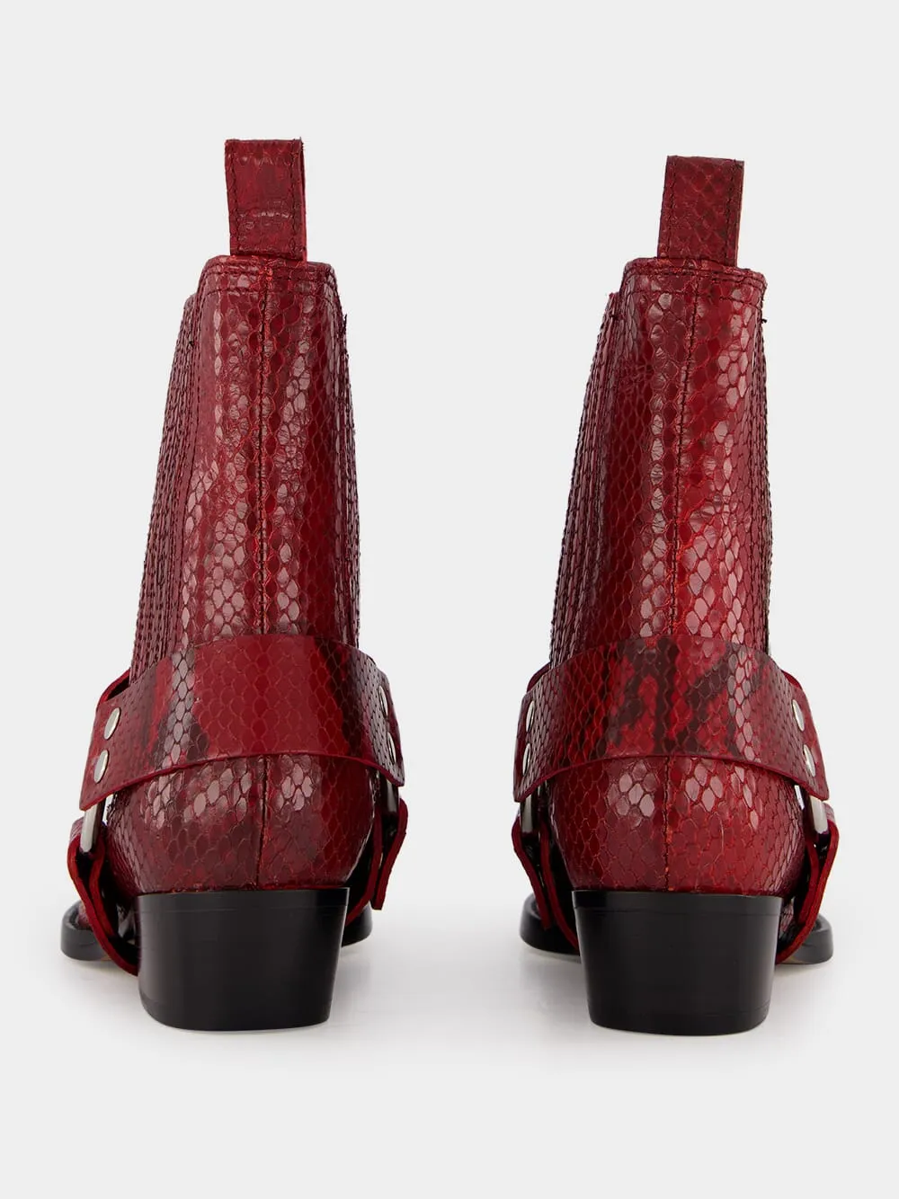 Helena Python Ankle Boots