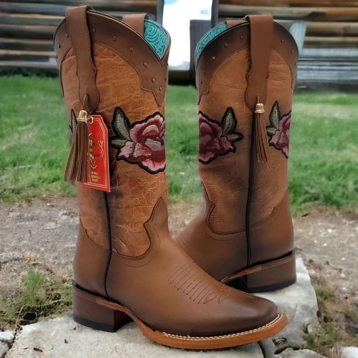 Honey Flowered Cowgirl Boots