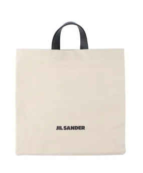 Jil Sander Logo Printed Top Handle Tote Bag