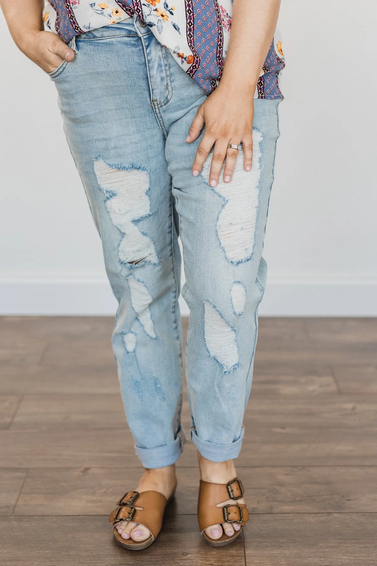 Judy Blue Boyfriend Jeans- Trinity Wash