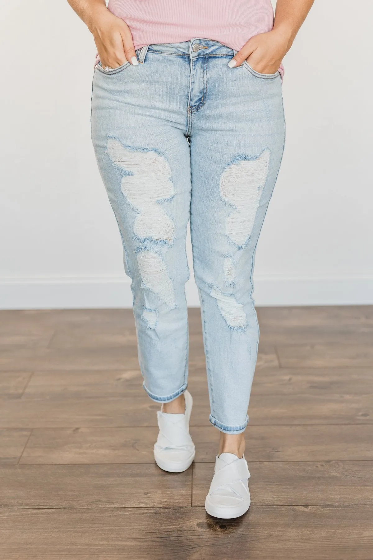 Judy Blue Boyfriend Jeans- Trinity Wash