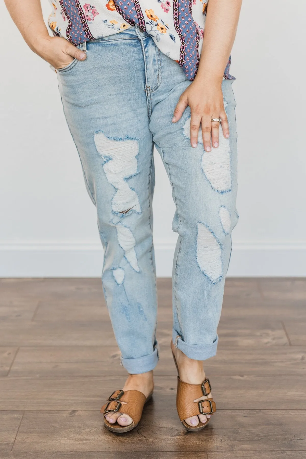 Judy Blue Boyfriend Jeans- Trinity Wash