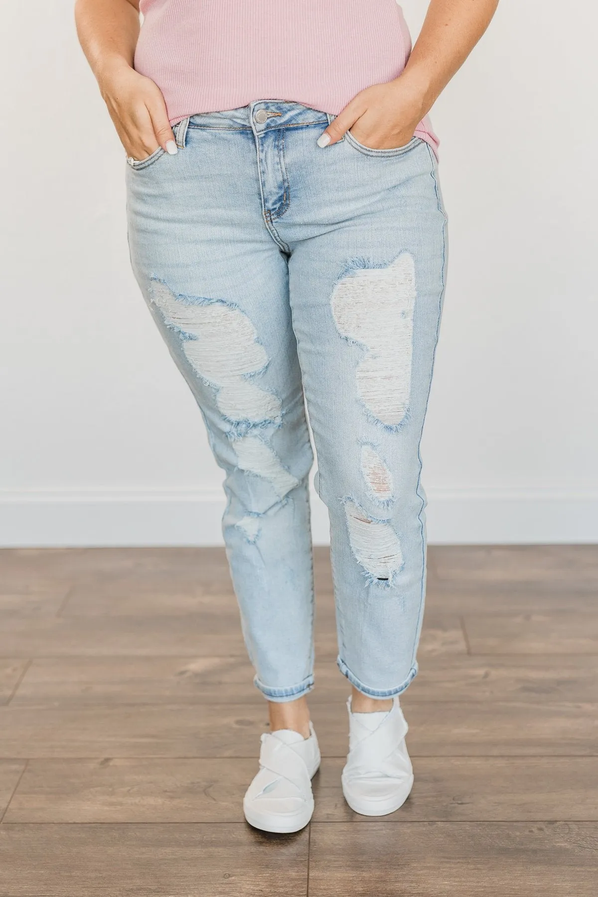 Judy Blue Boyfriend Jeans- Trinity Wash