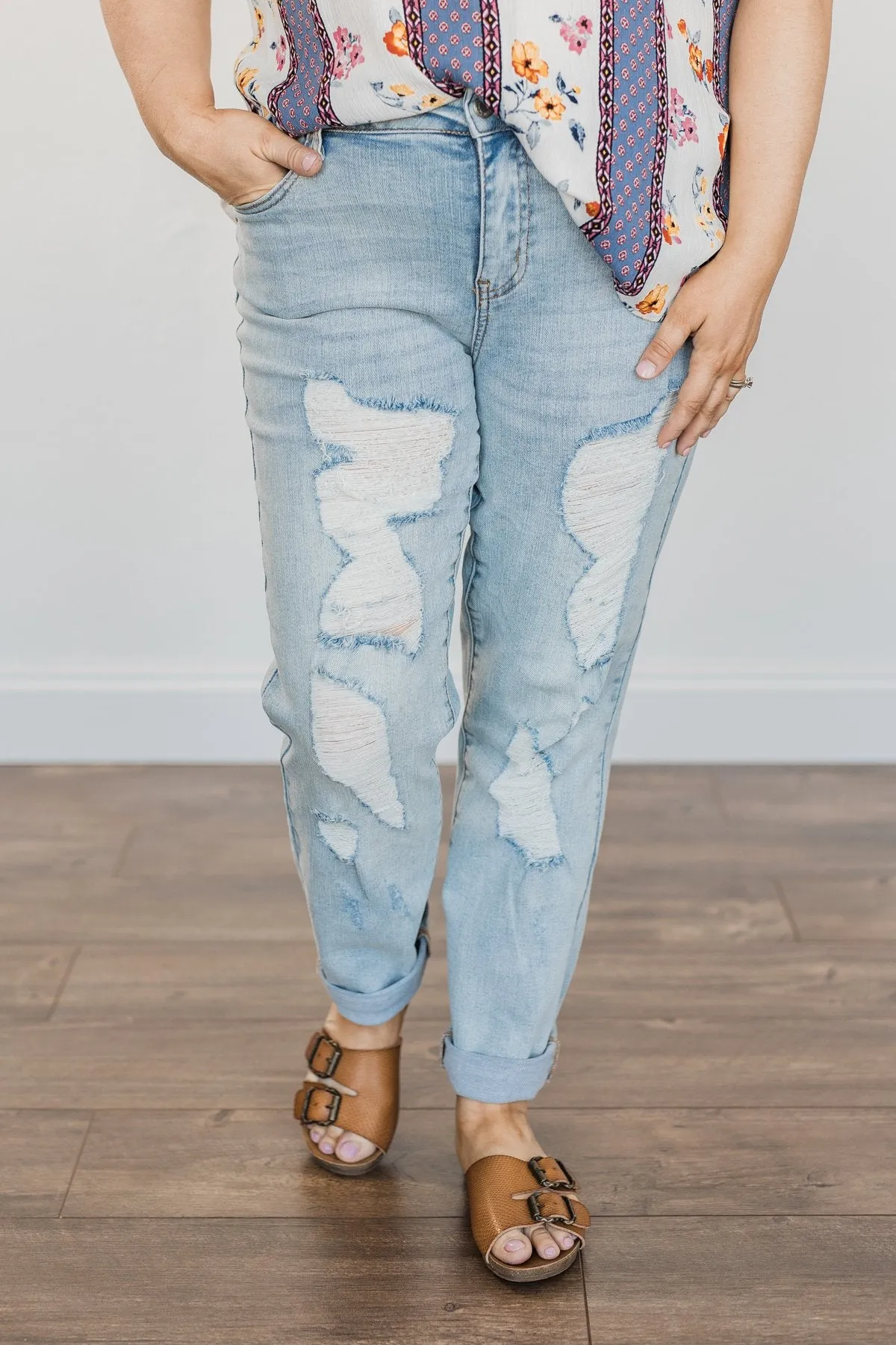 Judy Blue Boyfriend Jeans- Trinity Wash