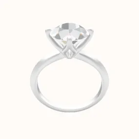 Knife Edge Engagement Ring With Petal Compass Prong Head