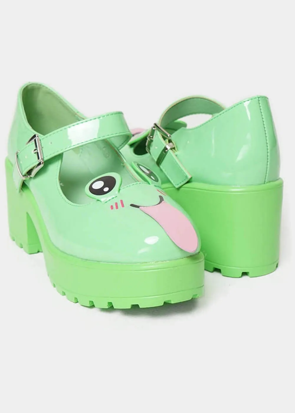 Koi Footwear Tira Cheeky Frog Mary Janes Pumps Green