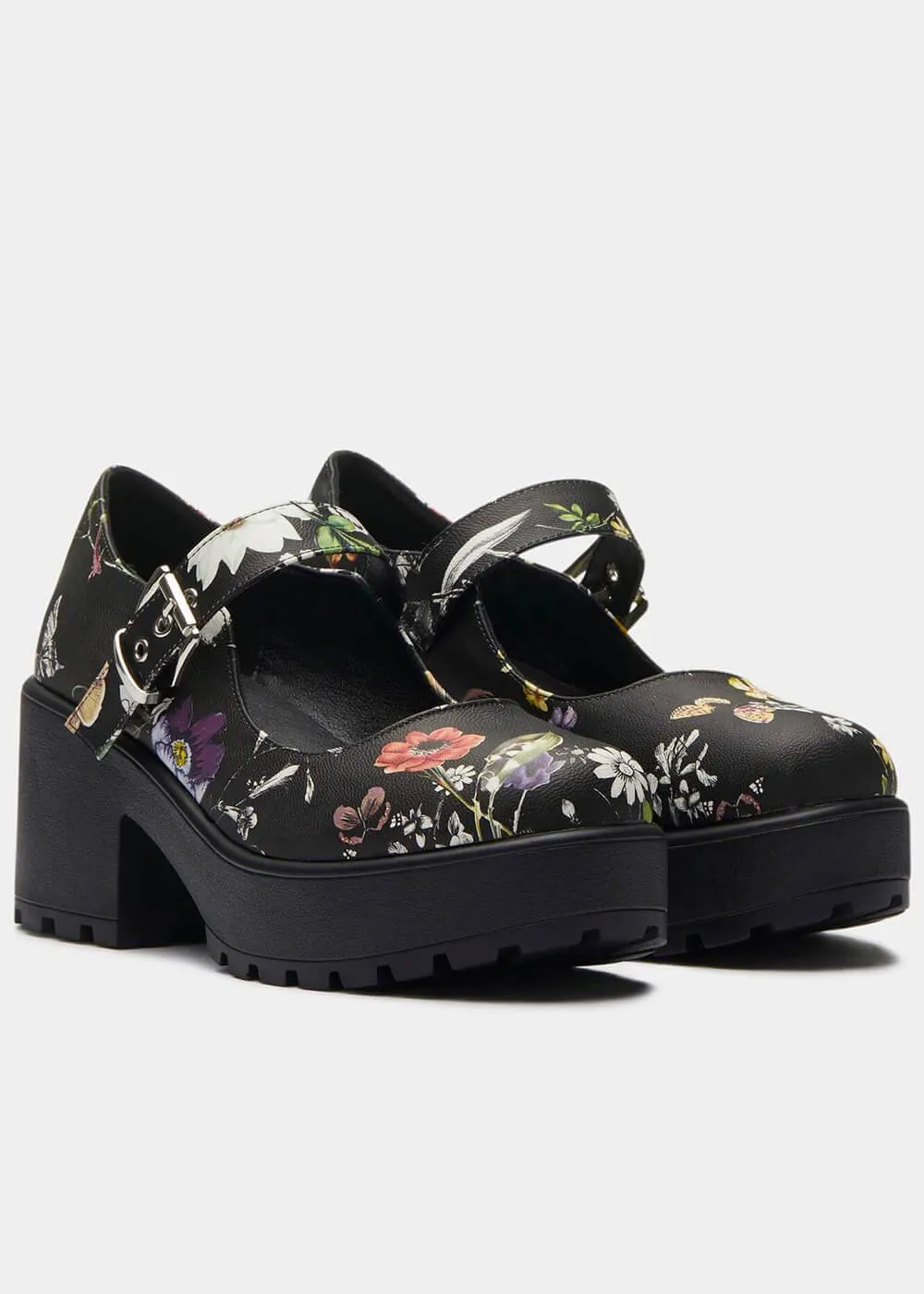 Koi Footwear Tira Floral Mary Janes Pumps Black