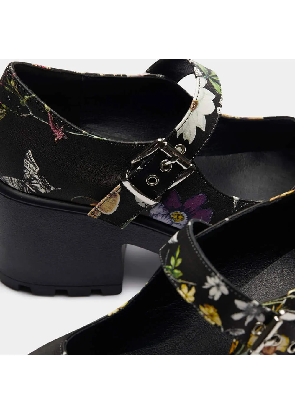 Koi Footwear Tira Floral Mary Janes Pumps Black