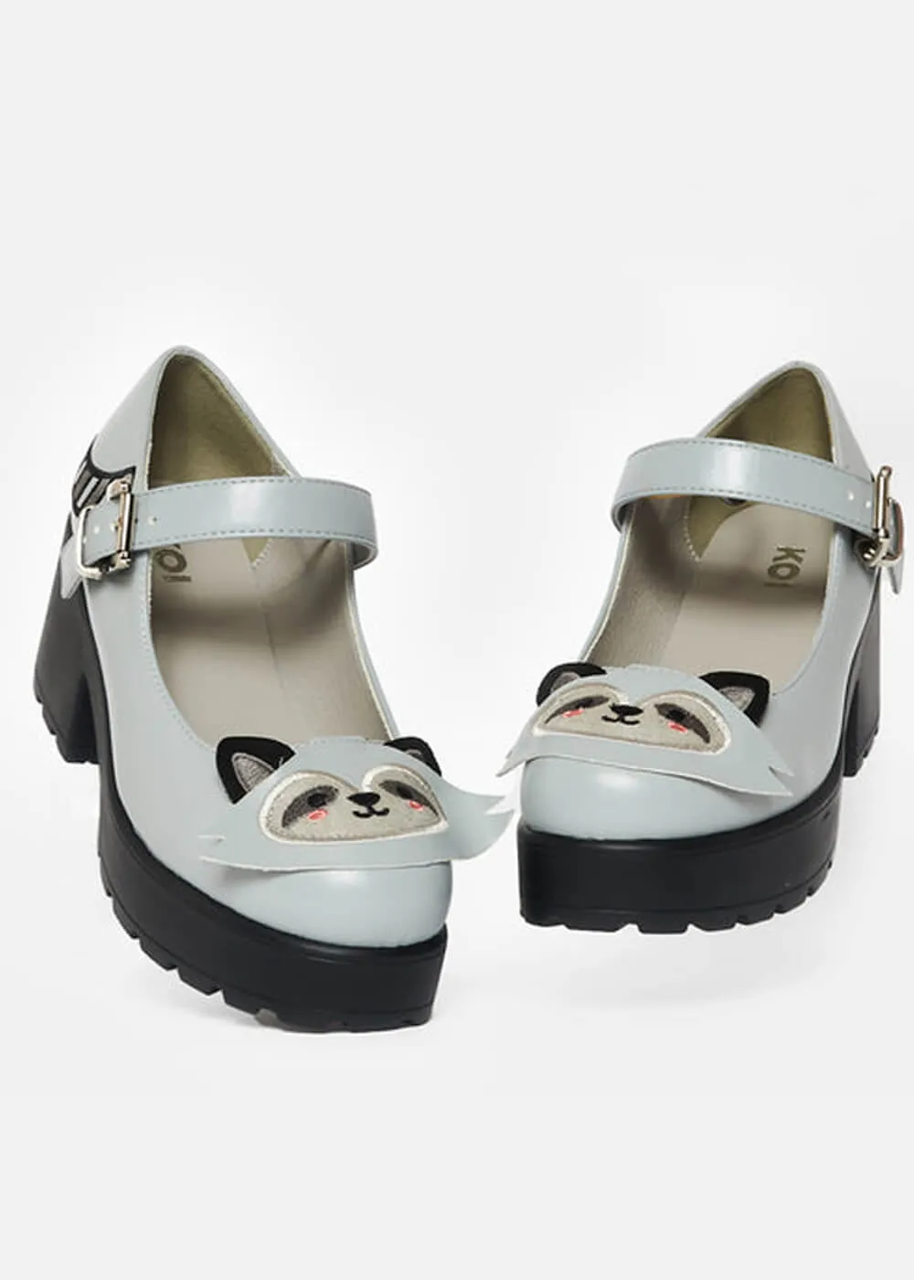 Koi Footwear Tira Rogue Raccoon Mary Jane Pumps Gray