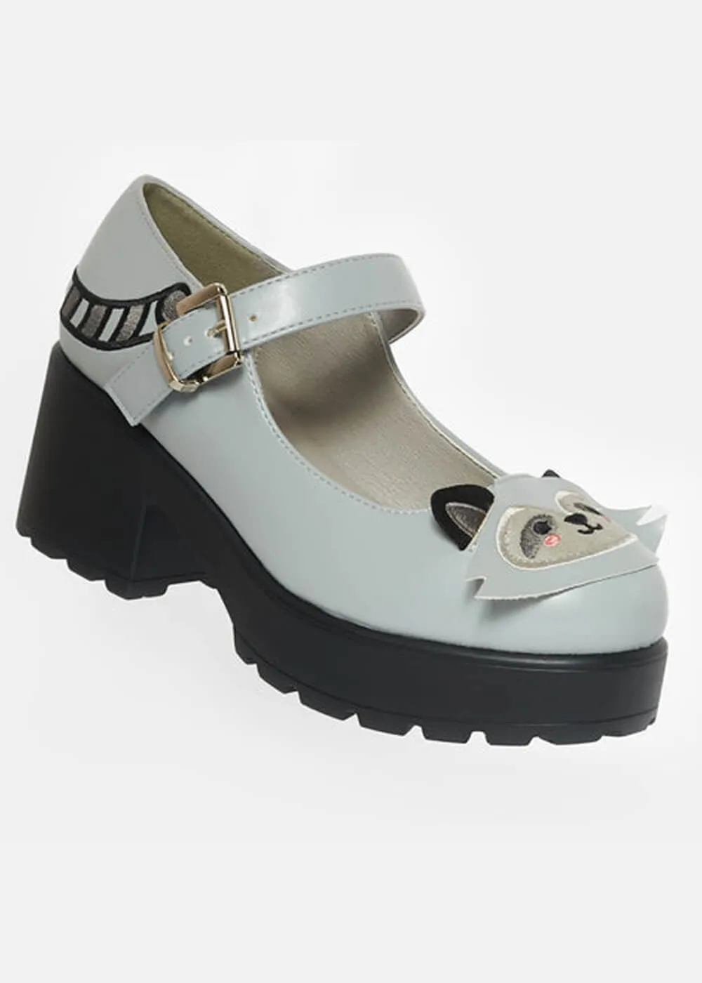 Koi Footwear Tira Rogue Raccoon Mary Jane Pumps Gray